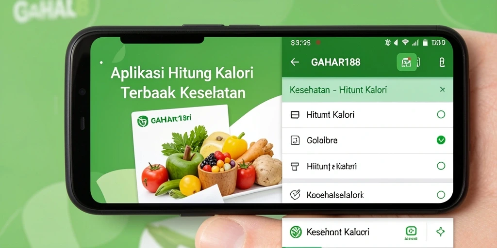 Tampilan antarmuka GAHAR188 yang memudahkan pengguna Hitung Kalori.