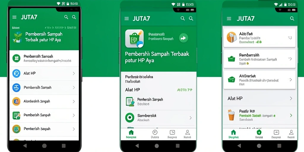 Antarmuka JUTA7 yang intuitif untuk membersihkan sampah.