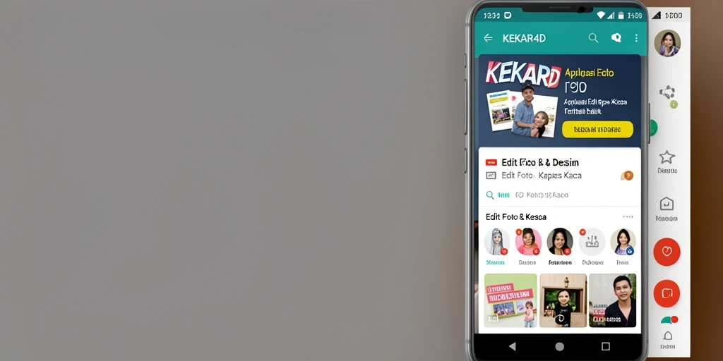 Antarmuka pengguna <strong>KEKAR4D</strong> saat mengedit foto dengan efek kertas kaca.