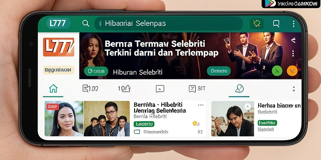 Tangkapan layar antarmuka aplikasi L777 dengan fungsi Hiburan Selebriti.