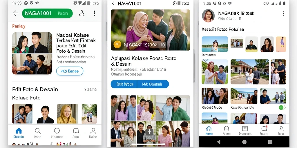 Tampilan antarmuka pengguna NAGA1001 untuk kolase foto yang menarik.