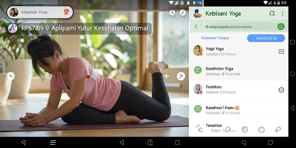 Antarmuka utama aplikasi RP6789 menampilkan pilihan sesi yoga yang menarik.