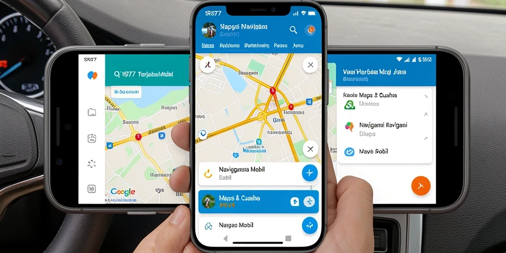 Tampilan antarmuka SR877 yang intuitif dan fungsional untuk navigasi mobil.
