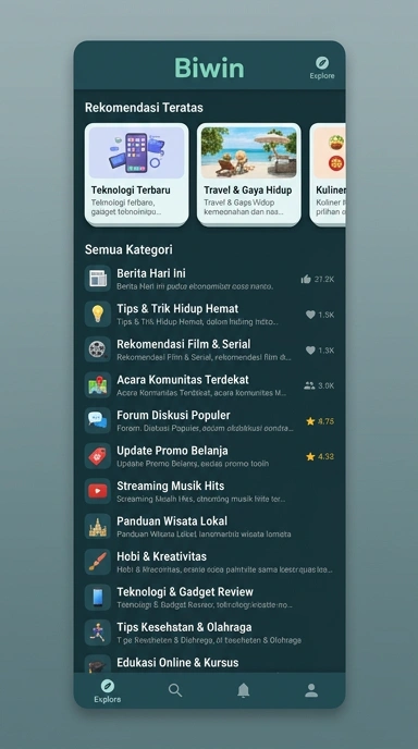 Aplikasi Populer & Kanal Uji di biwin — Temukan Lebih Banyak!